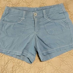 Kuhl Girls Cargo Shorts Size 14 Blue Pockets Hiking Outdoor Mid Rise‎ Bermuda